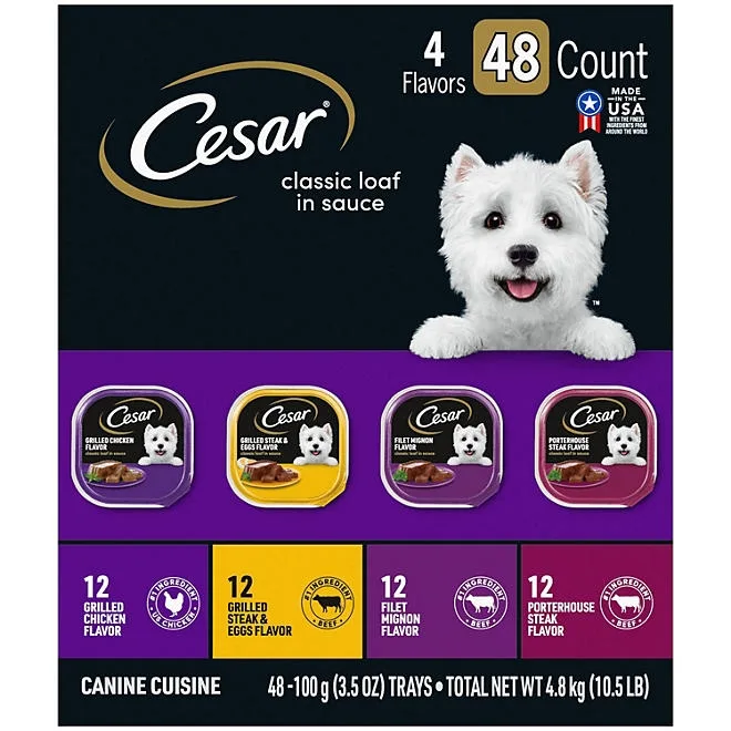 Cesar Classic Loaf in Sauce Wet Dog Food Variety Pack, 3.5 oz., 48 ct. 5
