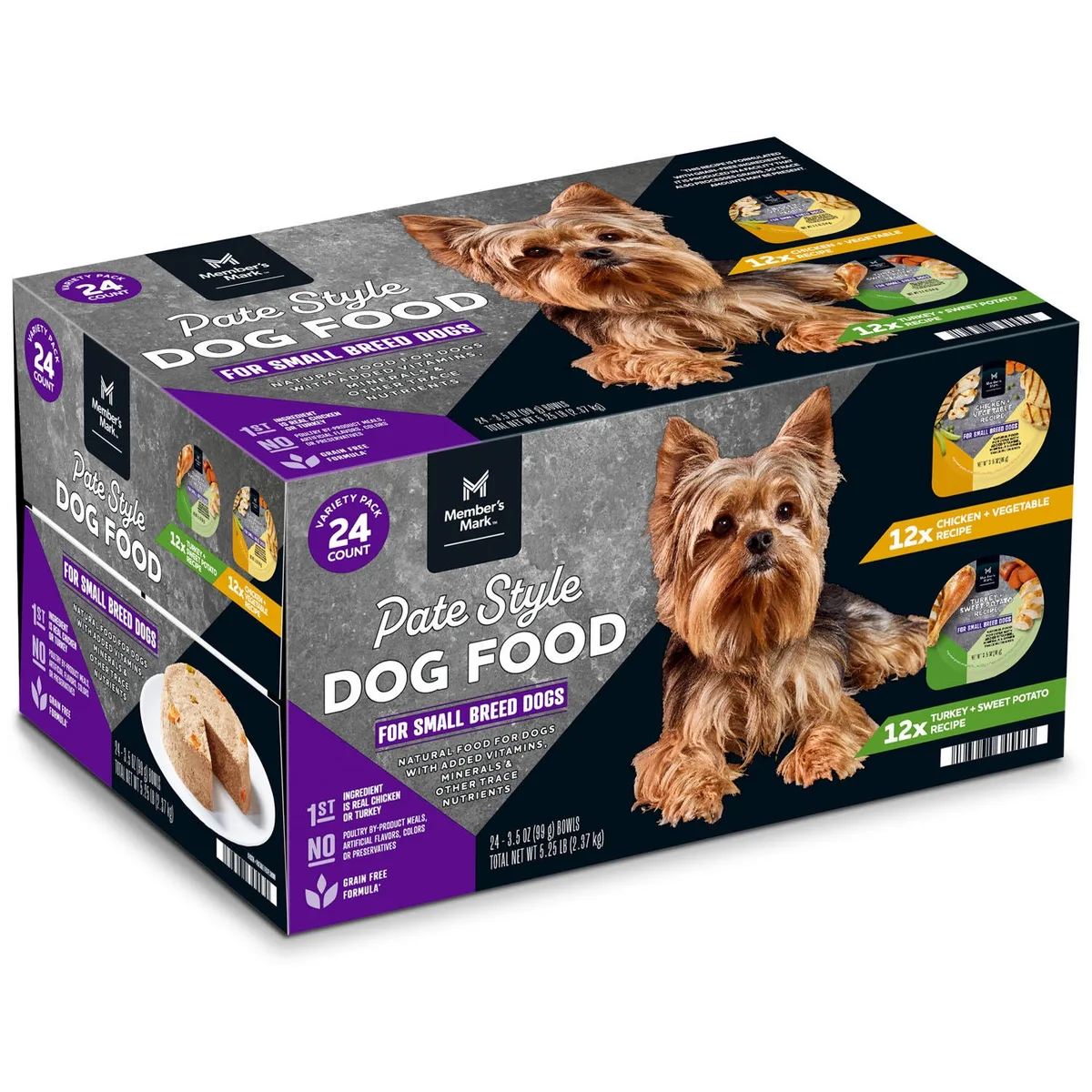 Member&rsquos Mark Variety Pack, Small Breed Pate Style Dog Food, 3.5 oz., 24 ct.