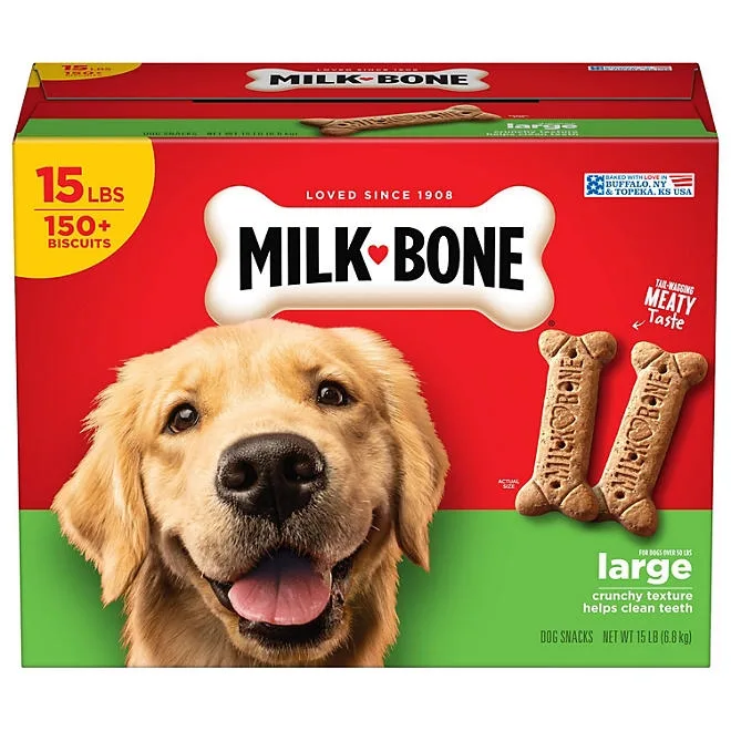 Milk-Bone Original Flavor, Large Crunchy Dog Treat Biscuits, 15 lbs. 2