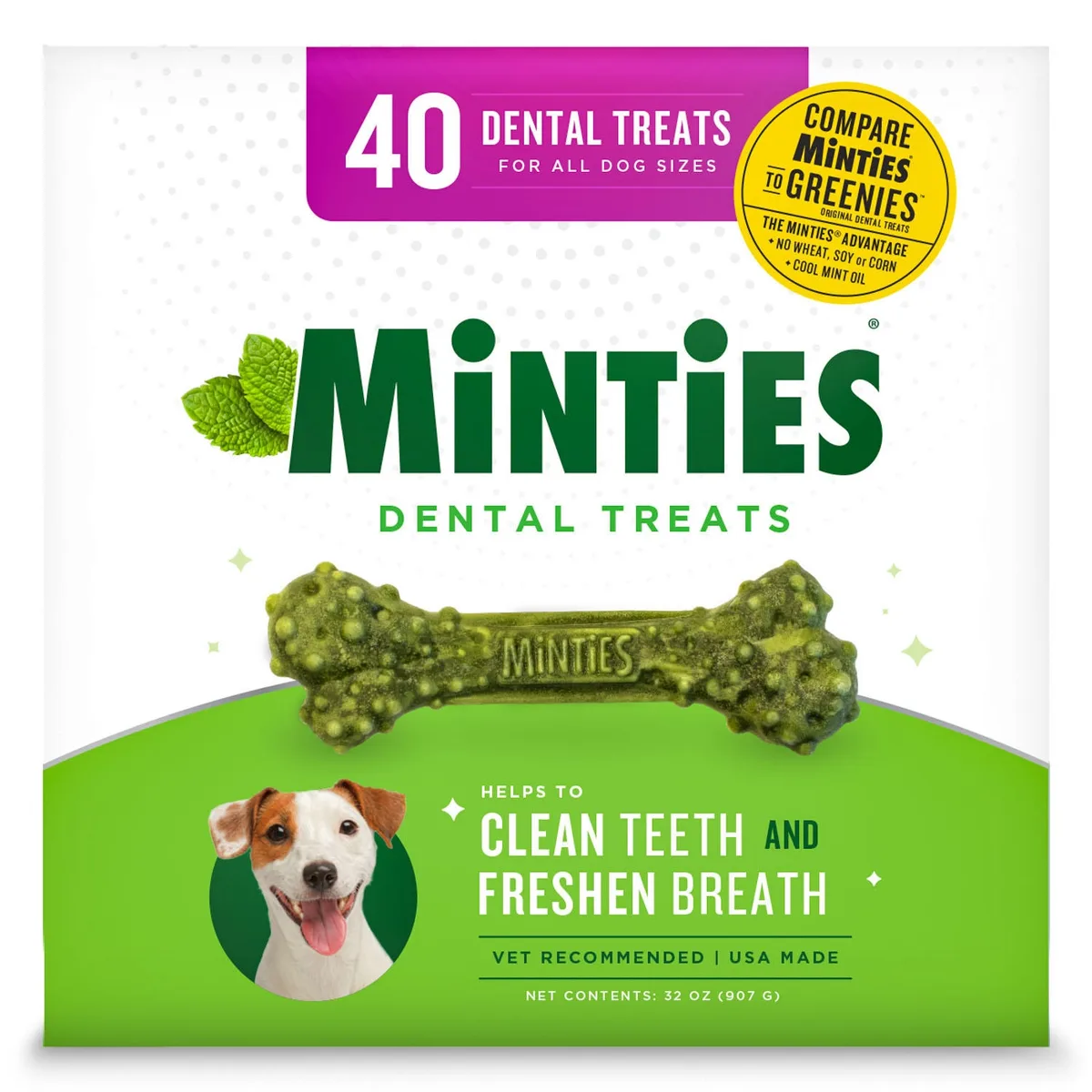 Minties Dental Dog Treats, 40 ct., 32 oz.