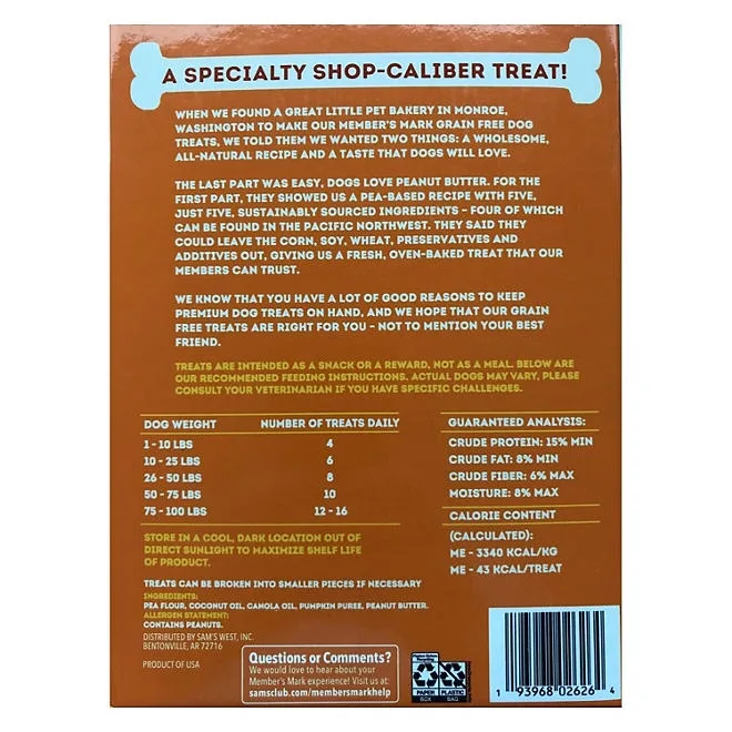 Member's Mark Grain-Free Dog Treat Biscuits, Peanut Butter Flavored, 5 lbs. 3