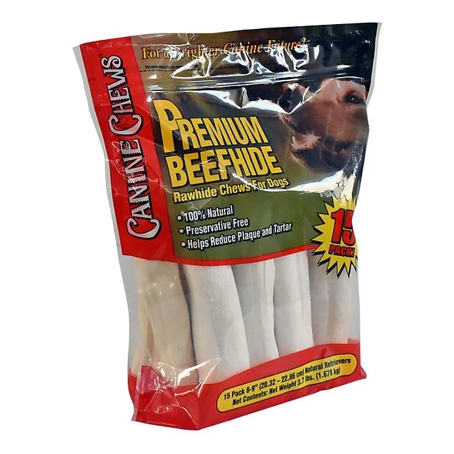 Canine Chews Premium All-Natural Beef Hide Canine Retrievers, 15 ct. 2