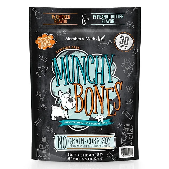 Member's Mark Munchy Bones Dog Treats for Adult Dogs, 30 ct. 2
