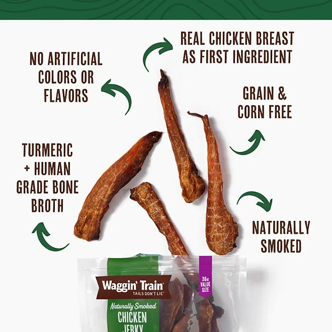 Waggin Train Chicken Jerky Tenders with Bone Broth & Turmeric, High Protein Dog Treats, 36 oz. 5