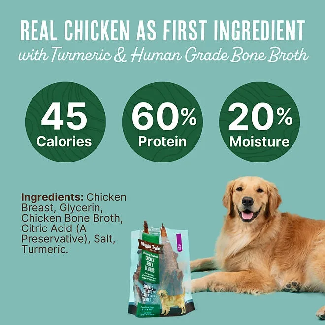 Waggin Train Chicken Jerky Tenders with Bone Broth & Turmeric, High Protein Dog Treats, 36 oz. 4
