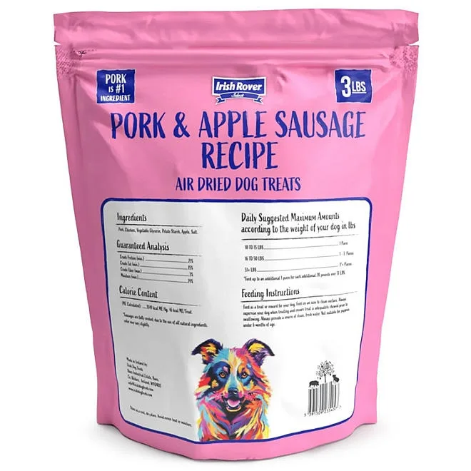 Irish Rover Pork and Apple Sausage Air Dried Dog Treats, 48 oz. 3
