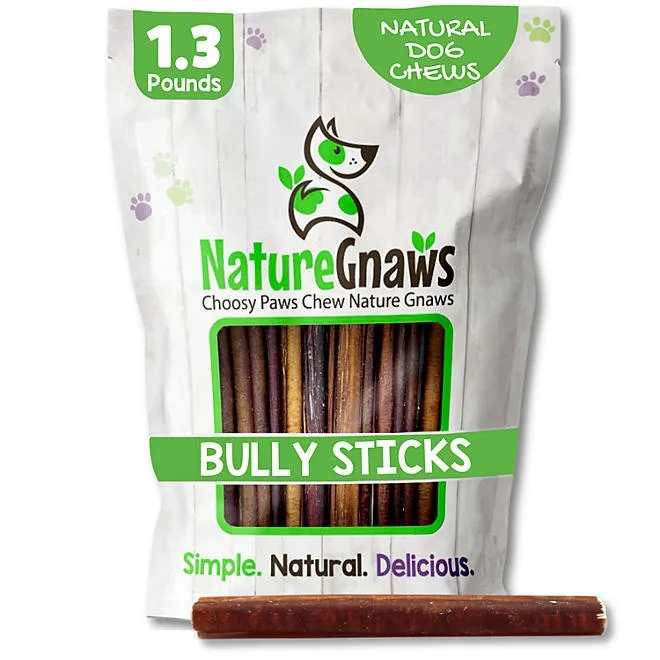 Nature Gnaws, Beef Bully Sticks Dog Chews, 1.3 lbs. 2