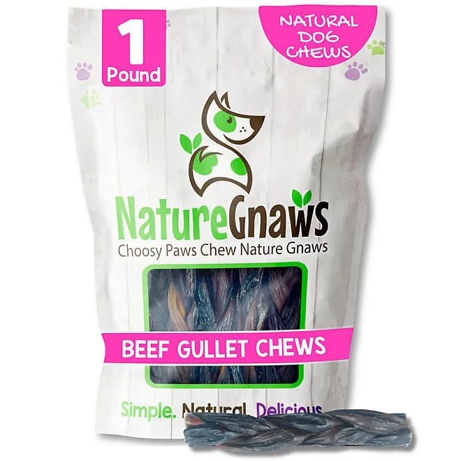 Nature Gnaws Beef Braid Dog Treat Chews, 1 lb. 2