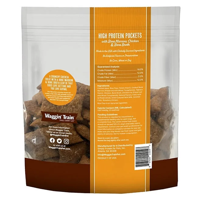 Waggin' Train, Chicken & Bone Broth, High Protein Pockets with Bone Marrow, 36 oz. 3