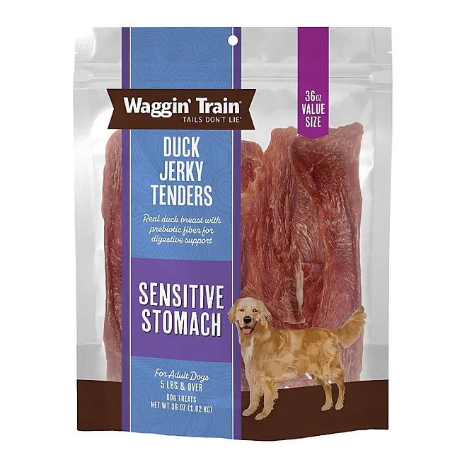 Waggin' Train, Duck Jerky Dog Treats for Sensitive Stomach, 36oz 2
