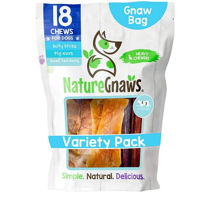Nature Gnaws Dog Chews, Variety Pack, 19.2 oz., 18 ct. 2