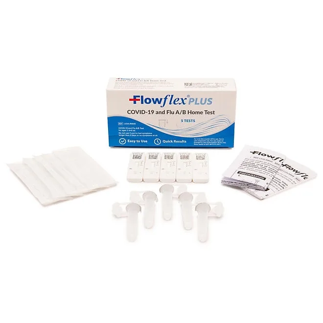 Flowflex Plus COVID-19, Flu A/B 3-in-1 Antigen Self Test, 5 Pk. 3