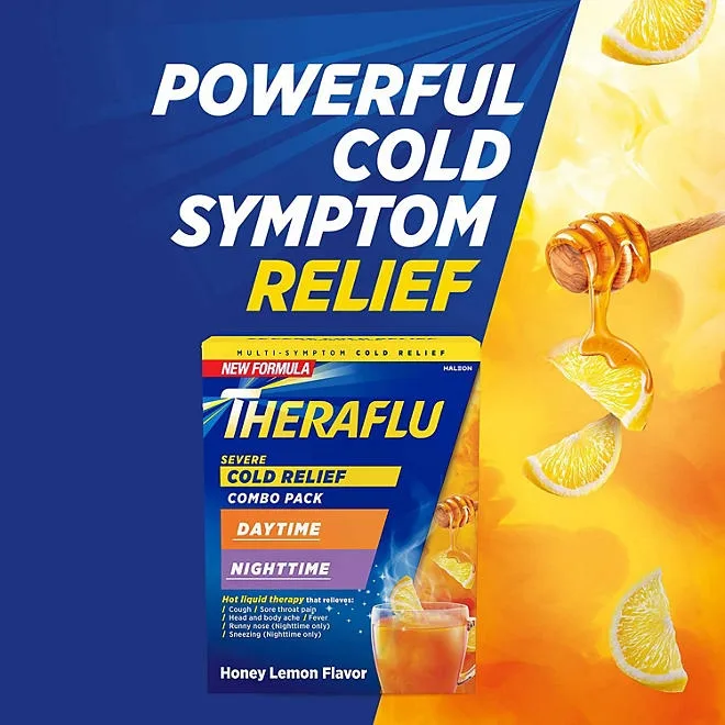 Theraflu MultiSymptom Severe Cold Relief Medicine/Nighttime Severe Cold and Cough Relief Medicine Powder, 24 ct. 5