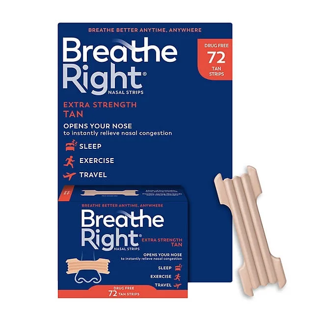 Breathe Right Extra Strength Nasal Strips, Tan, 72 ct. 2
