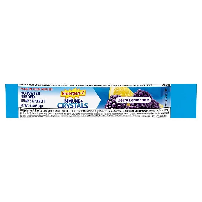 Emergen-C Immune + Crystals, Blackberry Lemonade, 56 ct. 4