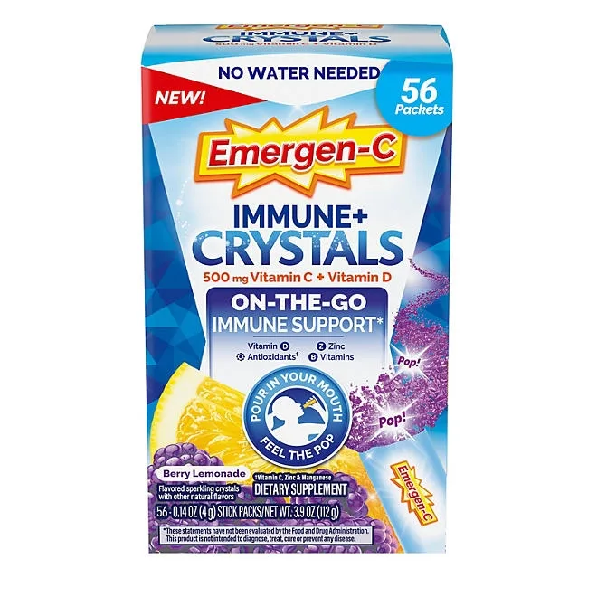 Emergen-C Immune + Crystals, Blackberry Lemonade, 56 ct. 2