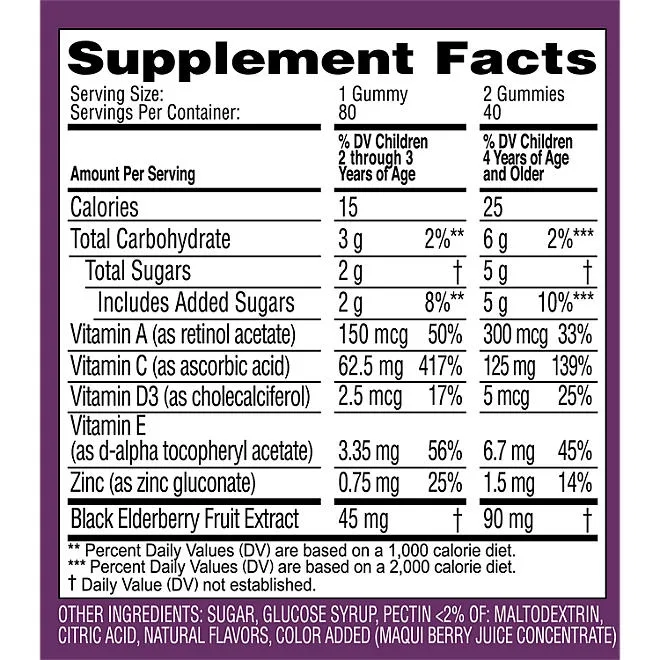 Zarbee's Naturals Children's Elderberry Immune Support Gummies, 80 ct. 3