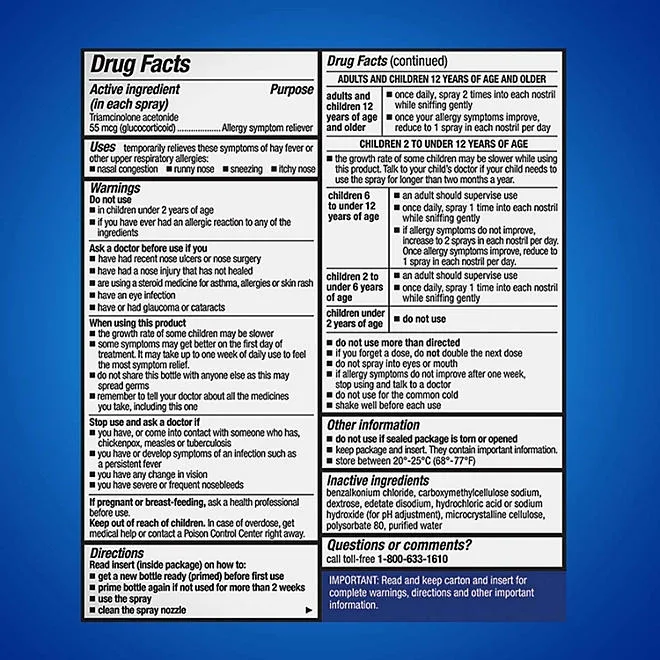 Nasacort Allergy 24-Hr. Non-Drowsy Nasal Spray 120 sprays/pk., 4 pk. 3