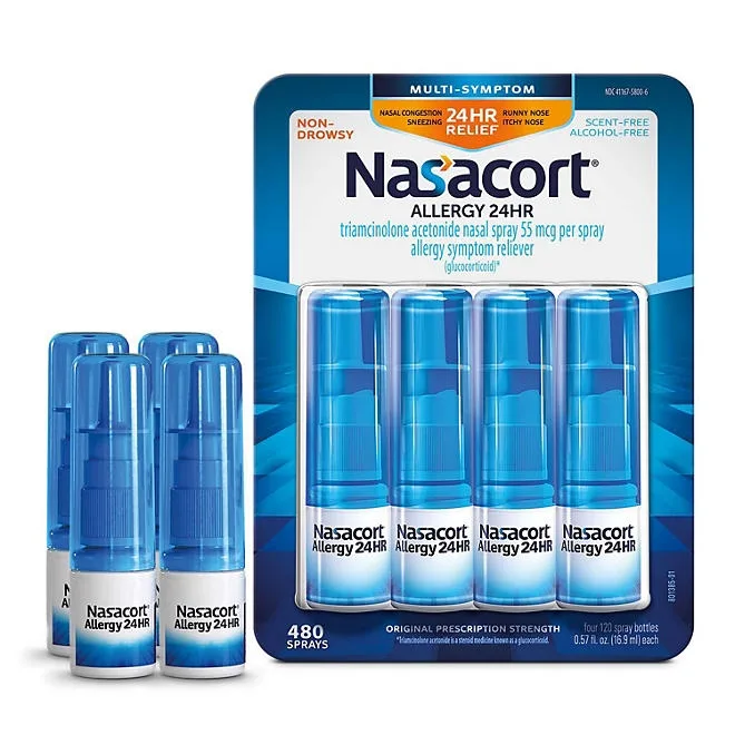 Nasacort Allergy 24-Hr. Non-Drowsy Nasal Spray 120 sprays/pk., 4 pk. 2