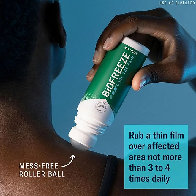 BiOFREEZE Cool the pain Menthol Pain Relief Roll-On, 3 fl. oz., 2 pk. 5