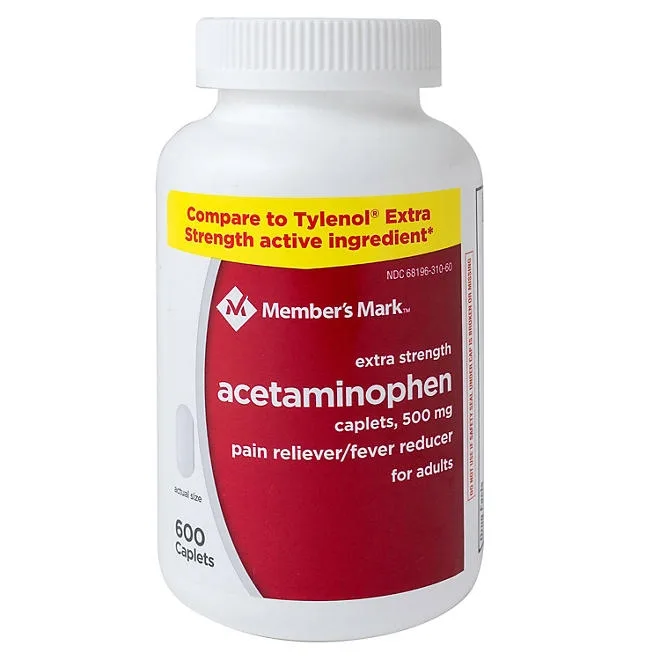 Member's Mark Extra Strength Acetaminophen Caplets, 500 mg, 1200 ct. 4