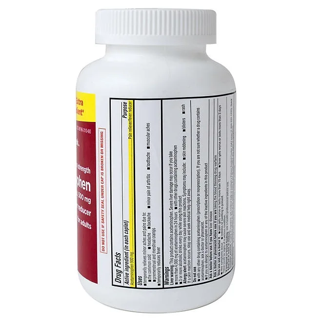 Member's Mark Extra Strength Acetaminophen Caplets, 500 mg, 1200 ct. 5