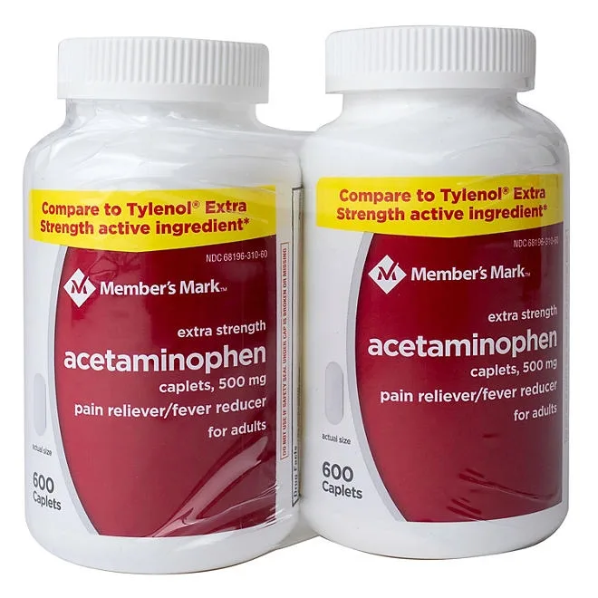 Member's Mark Extra Strength Acetaminophen Caplets, 500 mg, 1200 ct. 2
