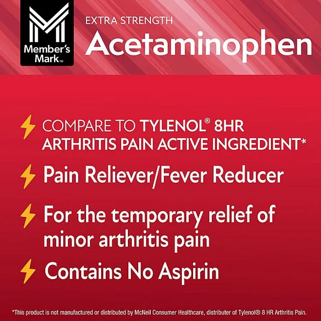 Member's Mark Arthritis Pain Extended Release Tablets, 650 mg Acetaminophen, 200 ct./pk., 2 pk. 3
