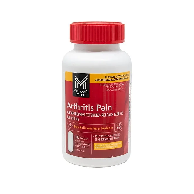 Member's Mark Arthritis Pain Extended Release Tablets, 650 mg Acetaminophen, 200 ct./pk., 2 pk. 2