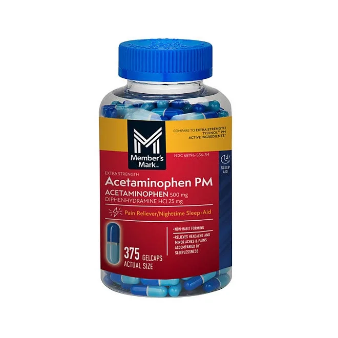 Member's Mark Extra Strength Acetaminophen PM Gelcaps, 375 ct. 2