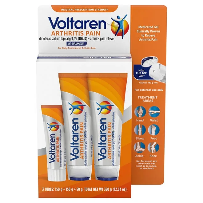 Voltaren Topical Arthritis Pain Relief Gel, 5.3 oz. 2 pk., + 1.7 oz. 2