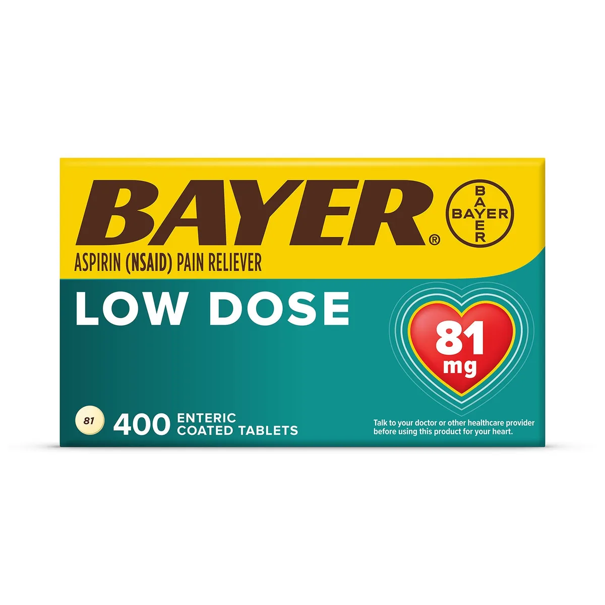 Bayer Low Dose Aspirin Pain Reliever Tablets, 81 mg., 400 ct.