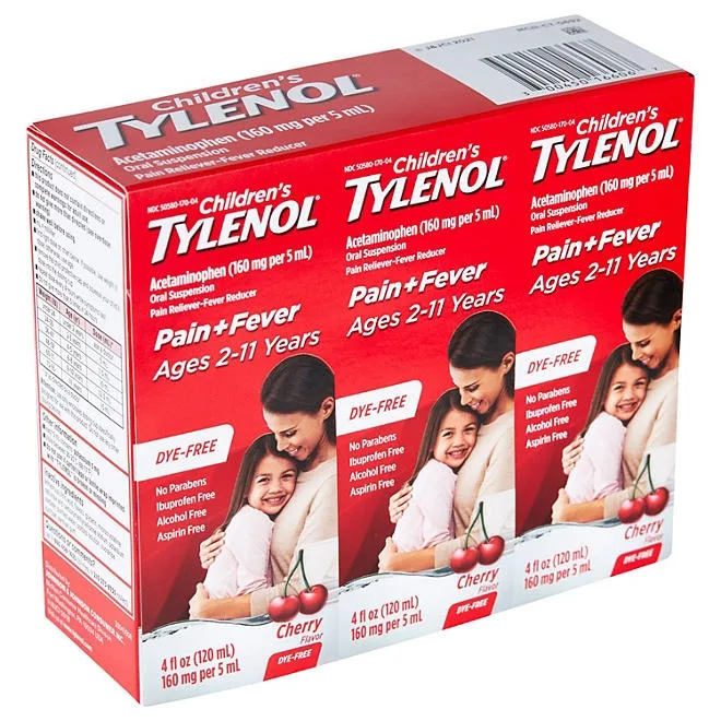 Children's Tylenol Oral Suspension, Cherry, 4 oz., 3 pk. 5