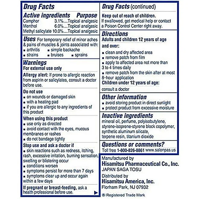 Salonpas Pain-Relieving Patch, 140 ct. 3