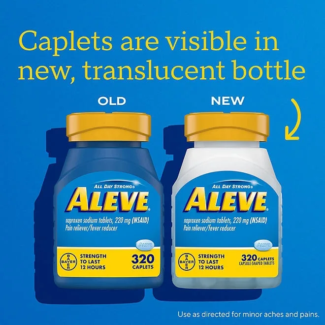 Aleve Pain Reliever & Fever Reducer Naproxen Sodium Caplets, 320 ct. 3