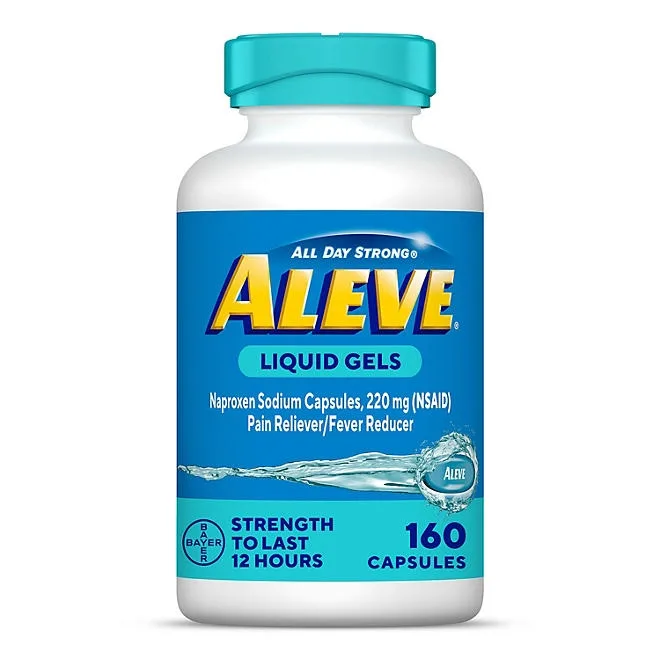Aleve Pain Reliever & Fever Reducer Liquid Gels, Naproxen Sodium, Pain Relief, 160 ct. 2