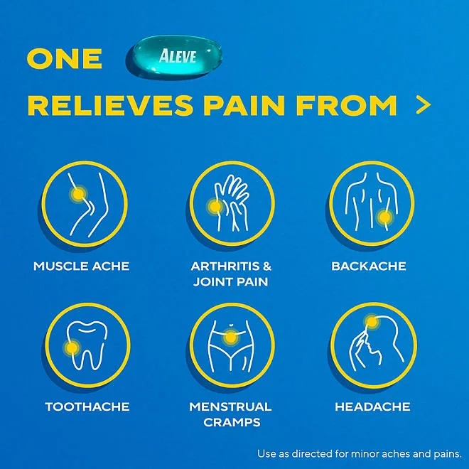 Aleve Pain Reliever & Fever Reducer Liquid Gels, Naproxen Sodium, Pain Relief, 160 ct. 5