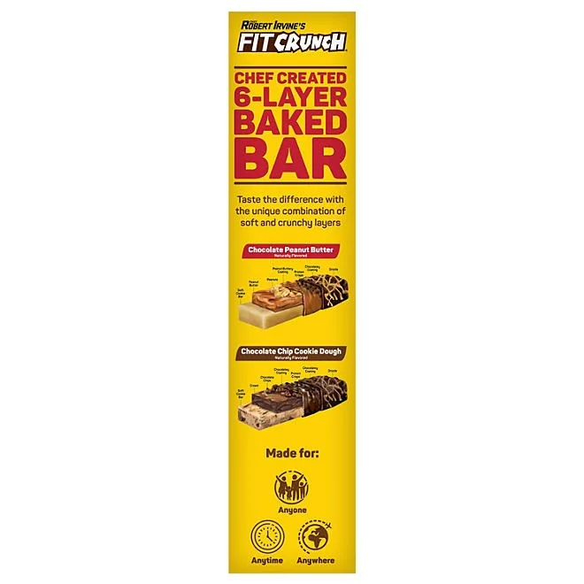 Chef Robert Irvine's FITCRUNCH High Protein Baked Bars, Variety Pack, 1.62 oz. 18 ct. 4