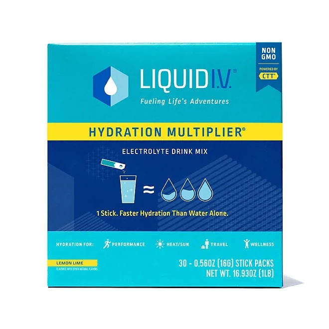Liquid I.V. Hydration Multiplier Electrolyte Drink Mix, Lemon Lime, 30 ct. 2
