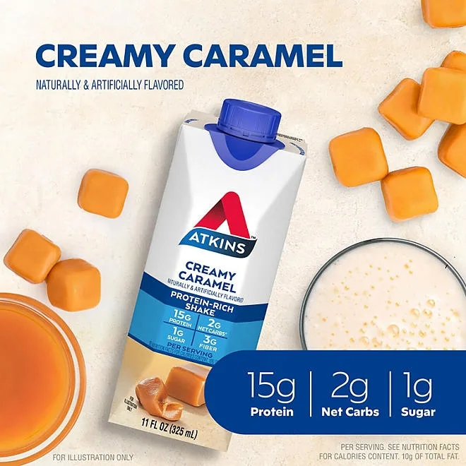 Atkins 15g Energy Protein Shake, Creamy Caramel 11 fl. oz., 15 pk. 5