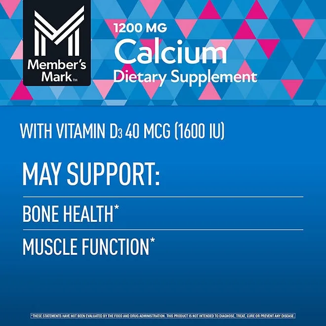 Member's Mark Calcium with Vitamin D3 Tablets, 600 ct. 5