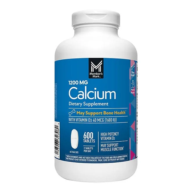 Member's Mark Calcium with Vitamin D3 Tablets, 600 ct. 2