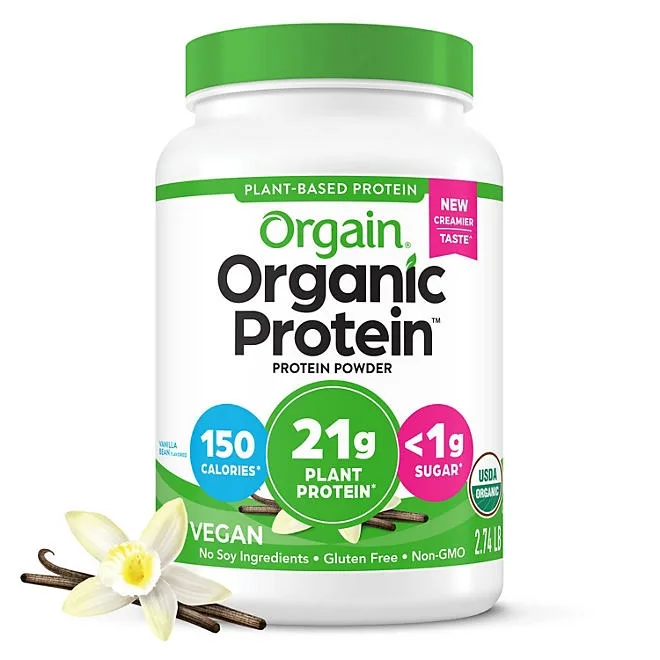 Orgain Organic 21g Plant-Based Protein Powder, Vanilla Bean 2.74 lbs. 2