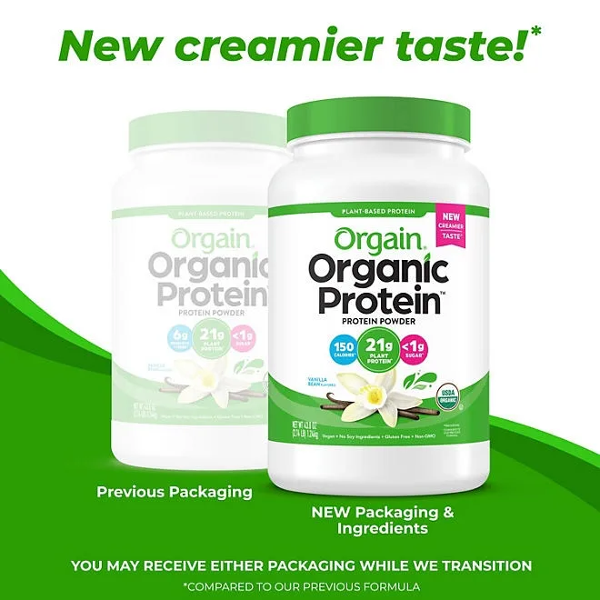 Orgain Organic 21g Plant-Based Protein Powder, Vanilla Bean 2.74 lbs. 4