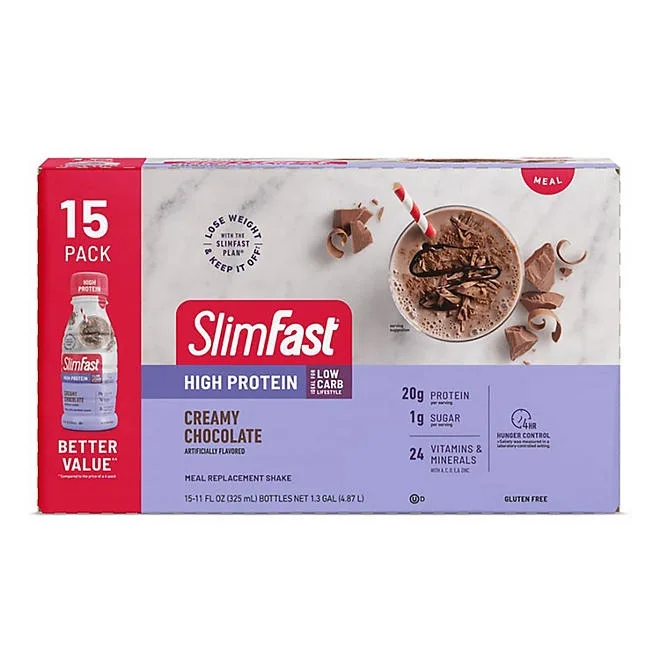SlimFast Advanced Creamy Chocolate High Protein Ready to Drink Meal Replacement Shakes 11 fl. oz., 15 pk. 2