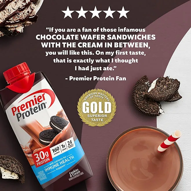 Premier Protein 30g High Protein Shake, Cookies and Cream, 11 fl. oz., 15 pk. 4