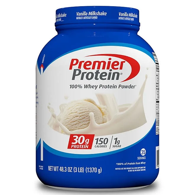 Premier Protein 30g High Protein Powder, Vanilla Milkshake, 3 lbs. 2