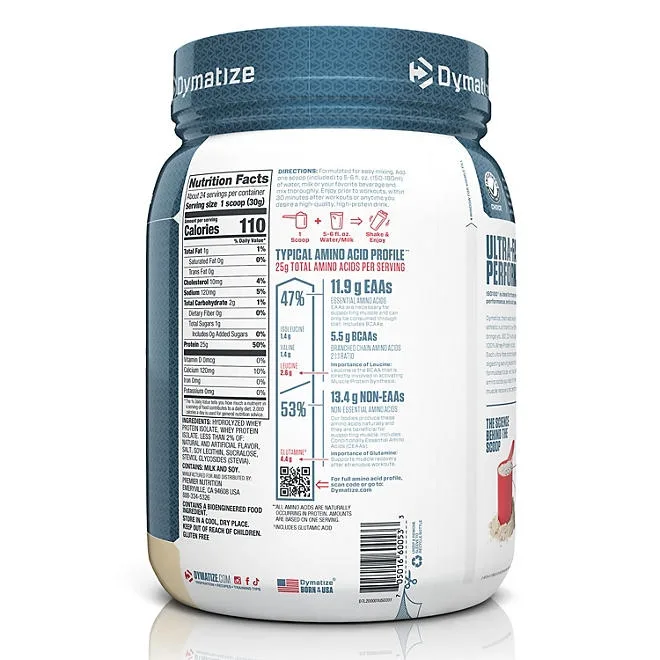 Dymatize ISO100 Hydrolyzed 25g 100% Whey Protein Powder, Gourmet Vanilla 1.6 lbs. 4