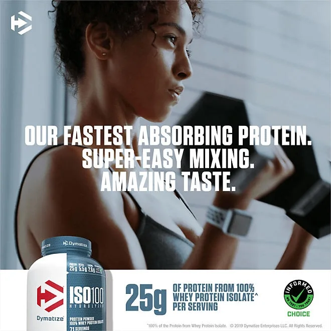 Dymatize ISO100 Hydrolyzed 25g 100% Whey Protein Powder, Gourmet Vanilla 1.6 lbs. 5