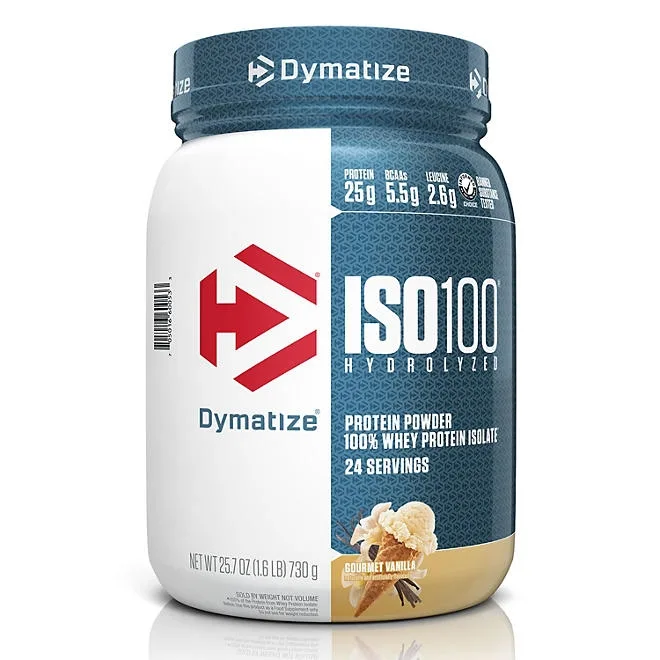 Dymatize ISO100 Hydrolyzed 25g 100% Whey Protein Powder, Gourmet Vanilla 1.6 lbs. 2